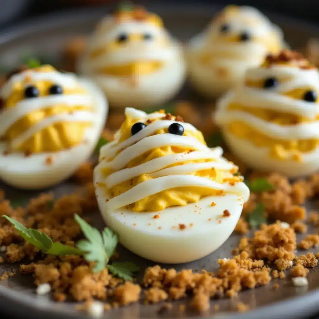 Spooky Mummy Halloween Deviled Eggs preparation steps