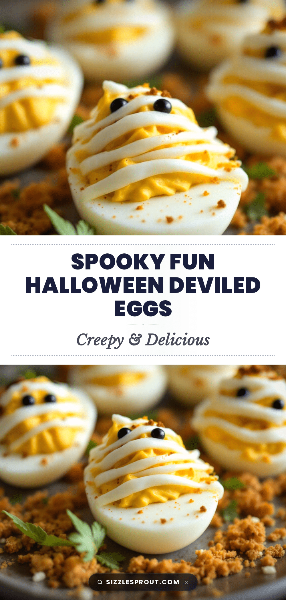 Spooky Mummy Halloween Deviled Eggs recipe