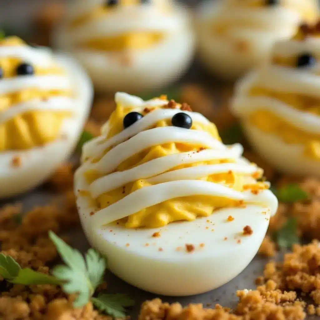 Spooky Mummy Halloween Deviled Eggs - featured image