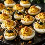 spooky spider deviled eggs - featured image