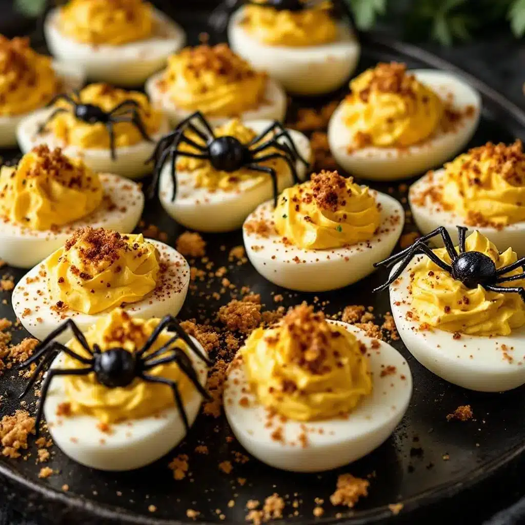 spooky spider deviled eggs - featured image