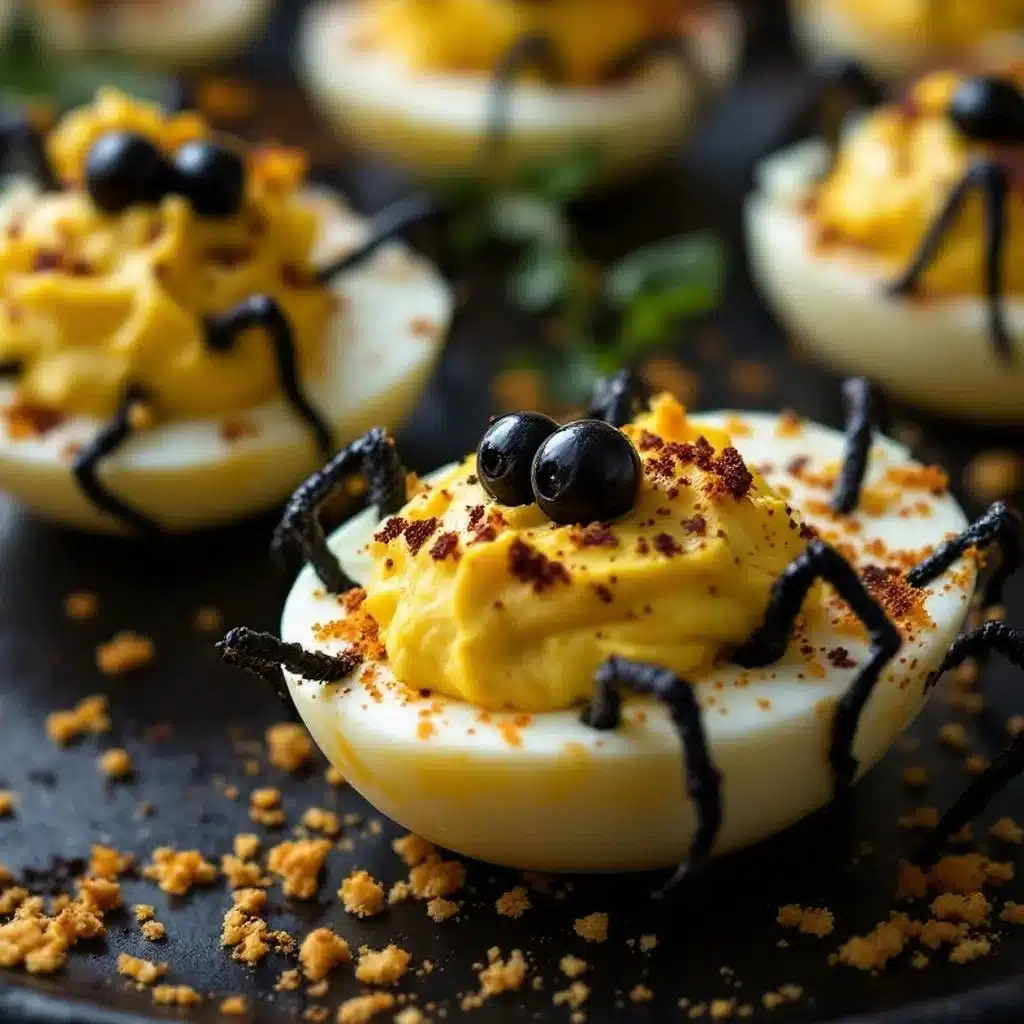 spooky spider deviled eggs - featured image