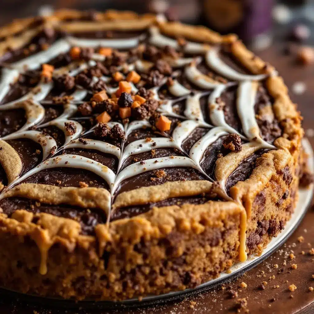 spooky spiderweb halloween cookie cake preparation steps